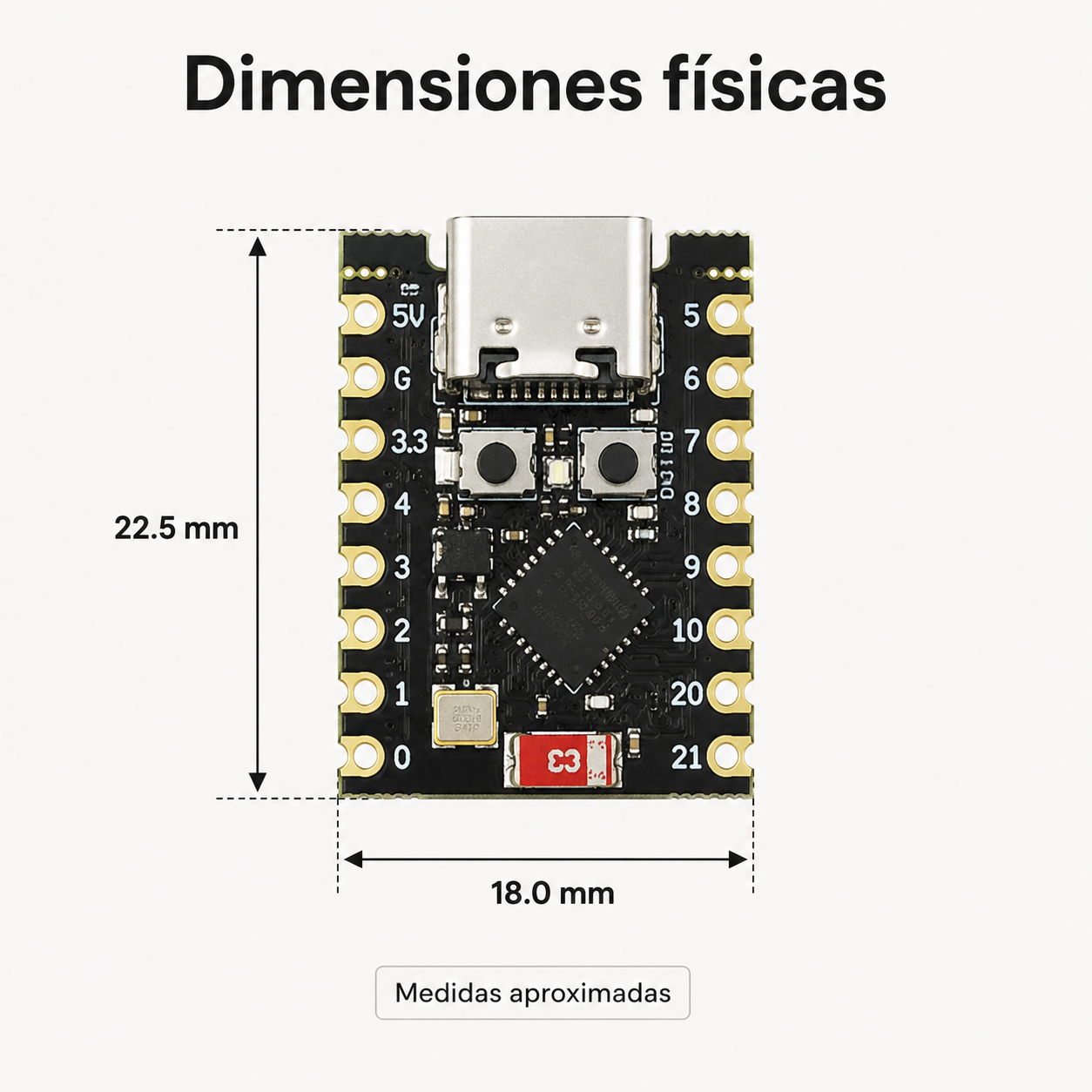 ESP32-C3 Super Mini USB-C Wi-Fi + Bluetooth BLE 5