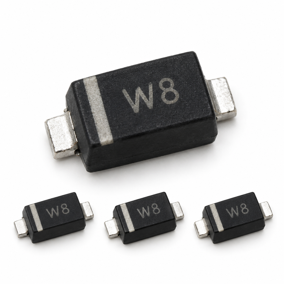 Pack de 20 Diodos Zener BZT52C5V1 (W8) 5,1 V SMD — SOD-123