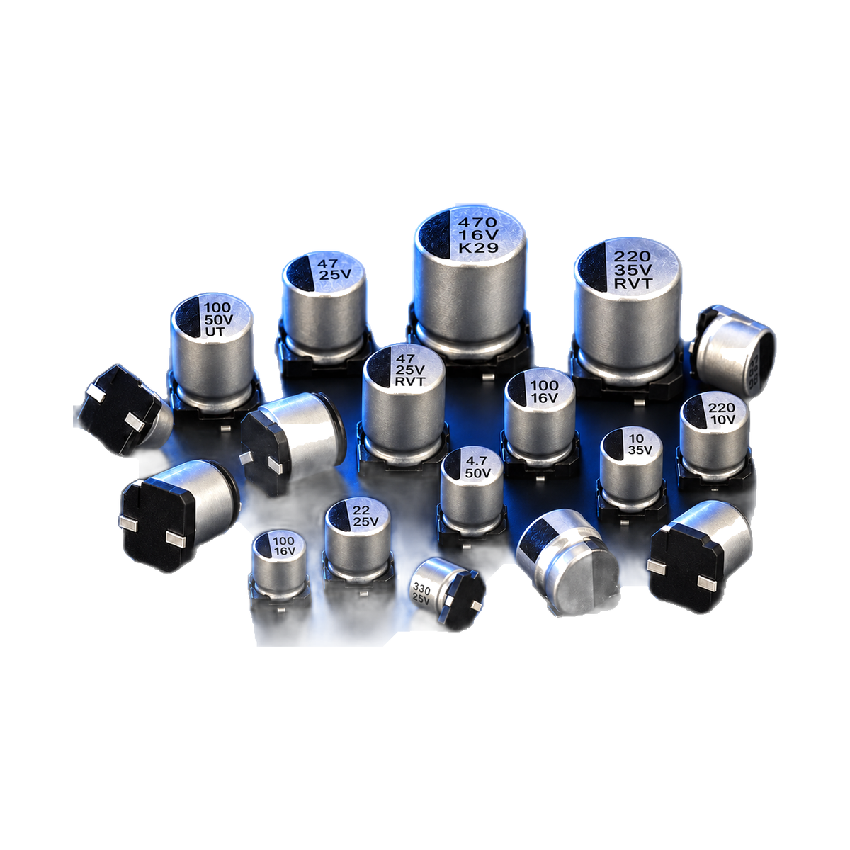 Kit de 80 Condensadores Electrolíticos SMD — 24 Combinaciones