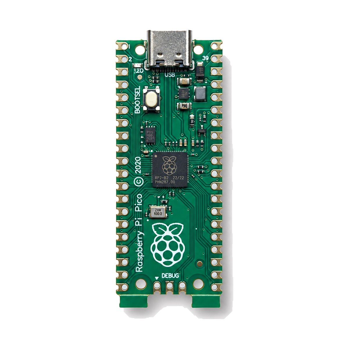 Raspberry Pi Pico RP2040 — USB-C, sin pines soldados